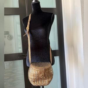 VINTAGE Silver and Gold toned Woven Crossbody Bag by CEM